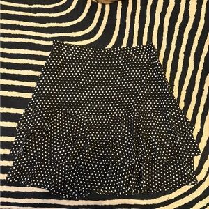 Michael Kors Black and White Polka Dot Mini Skirt